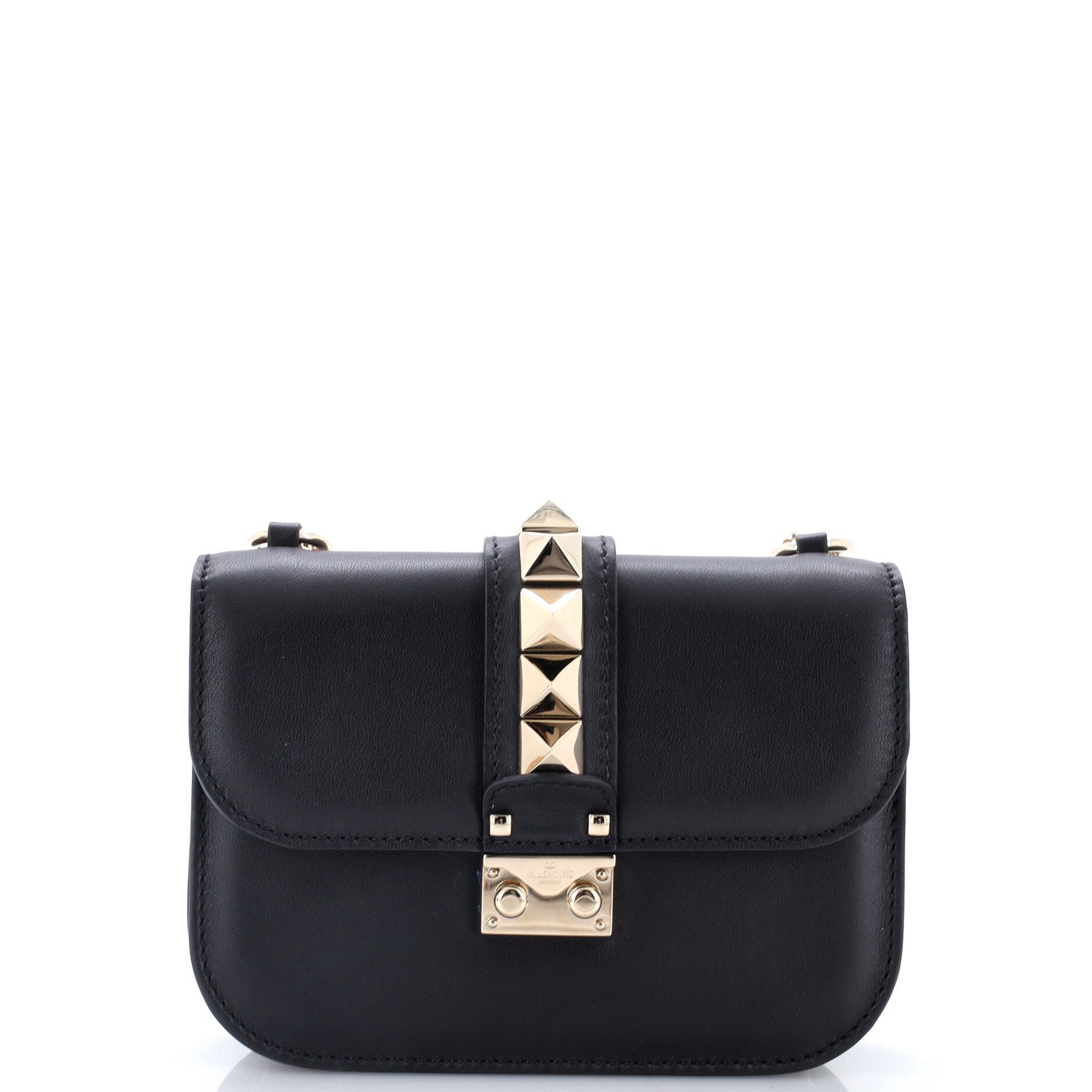 Glam Lock Shoulder Bag Leather Small