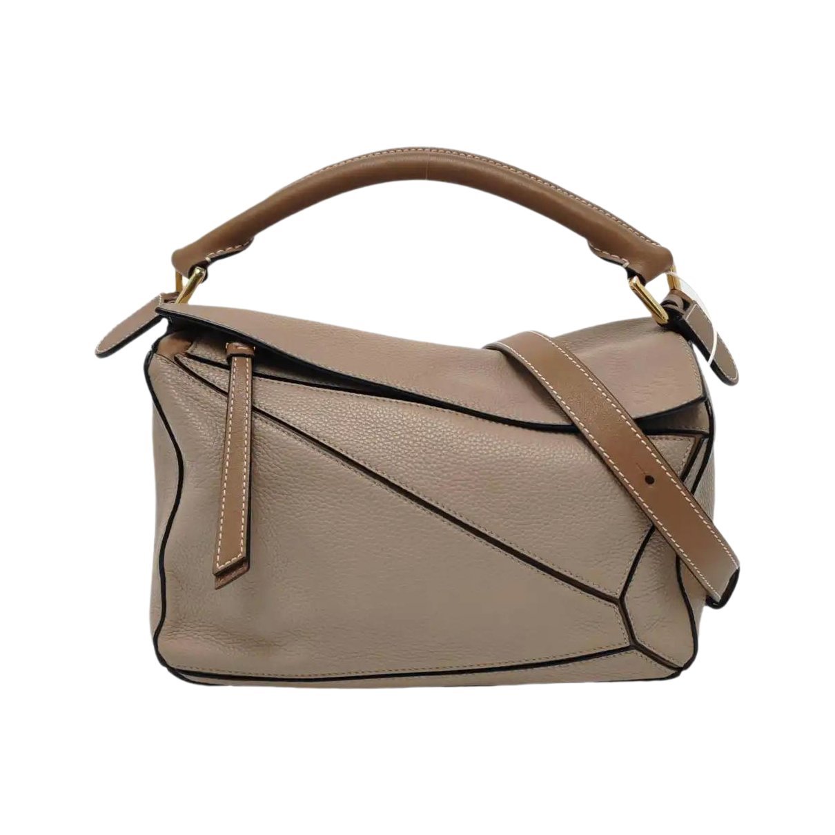 Puzzle leather handbag