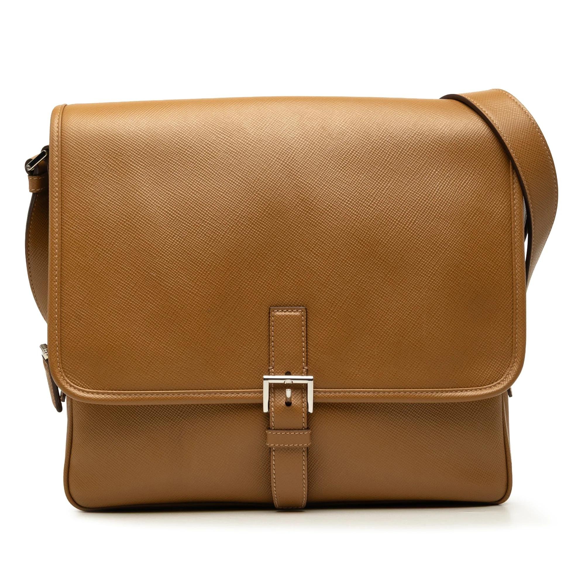 Buckle leather handbag