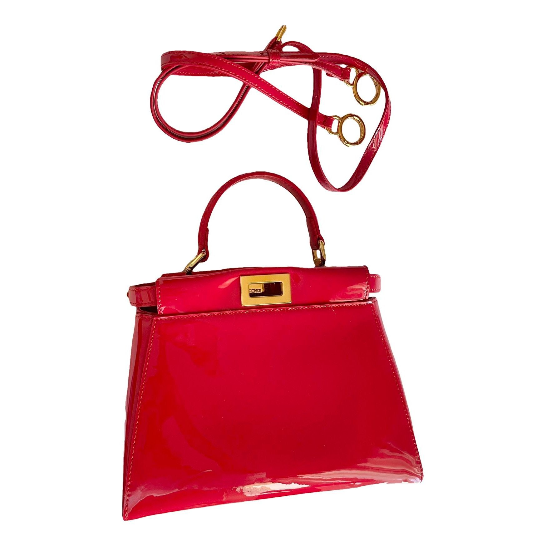Peekaboo patent leather handbag