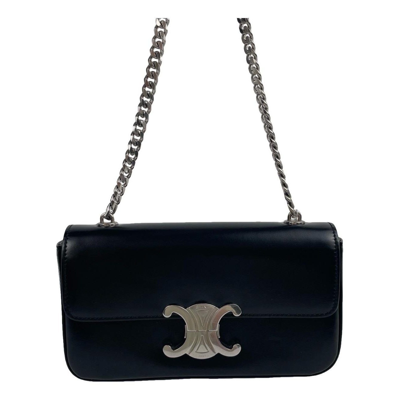 Triomphe chain leather handbag