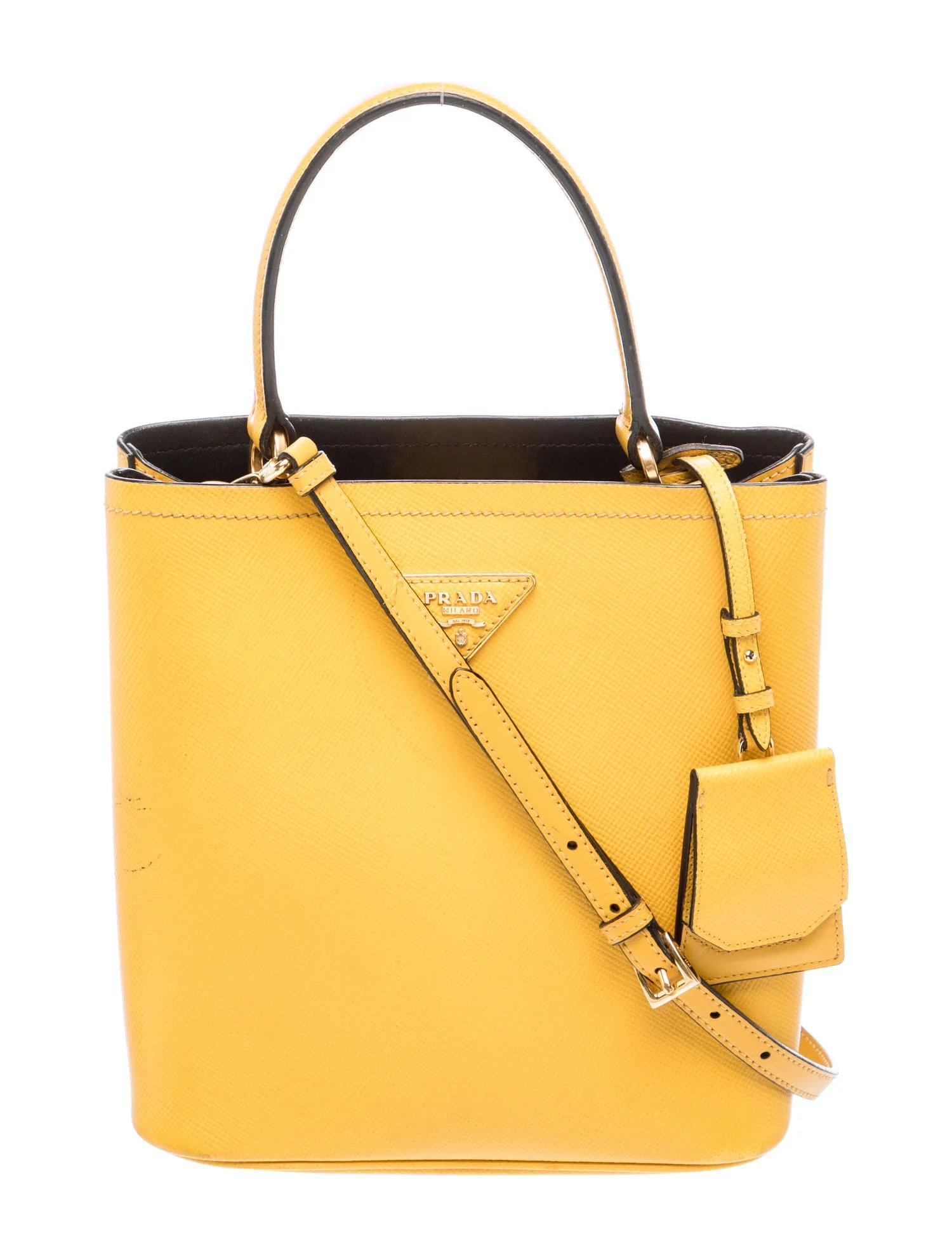 Saffiano Cuir Leather Bucket Bag