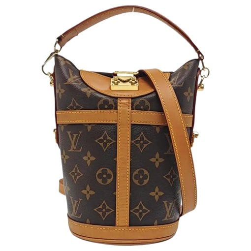 Duffle leather handbag
