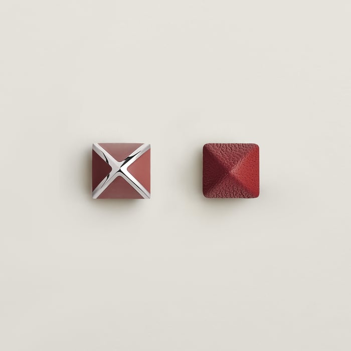 Rouge H Medor Gaine Earrings, Small Model
