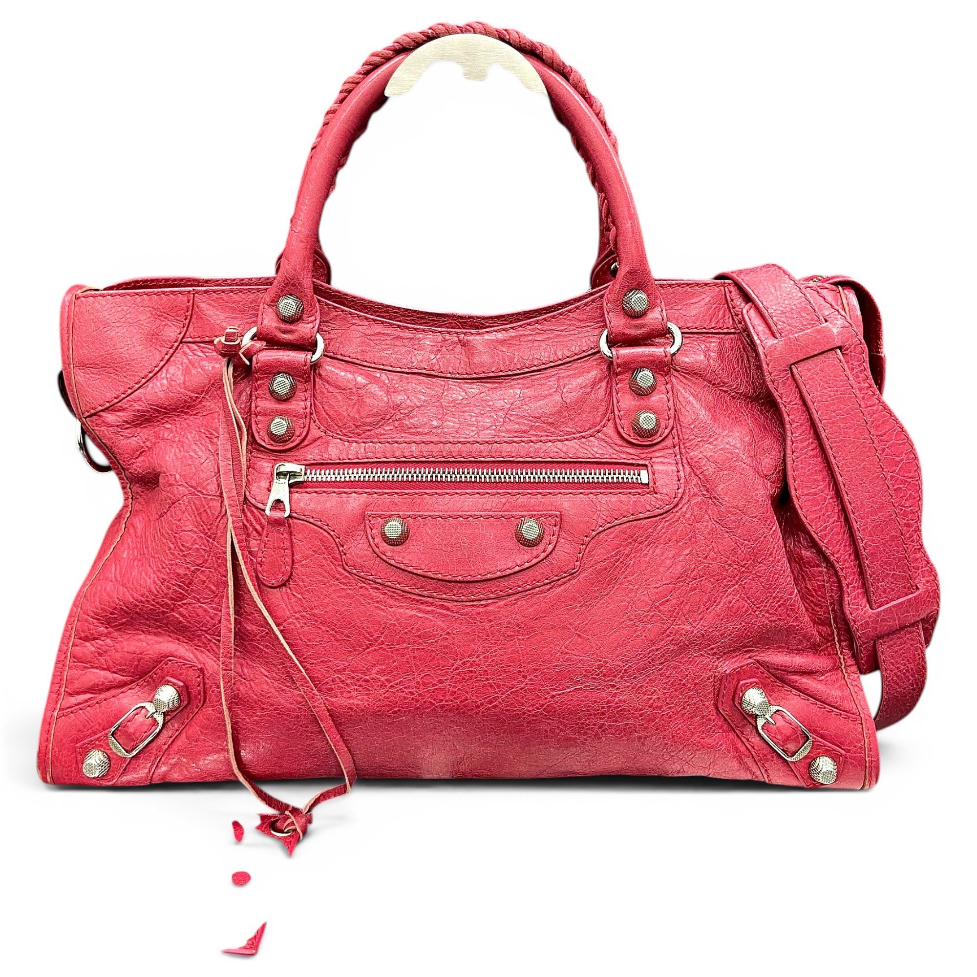 City leather handbag