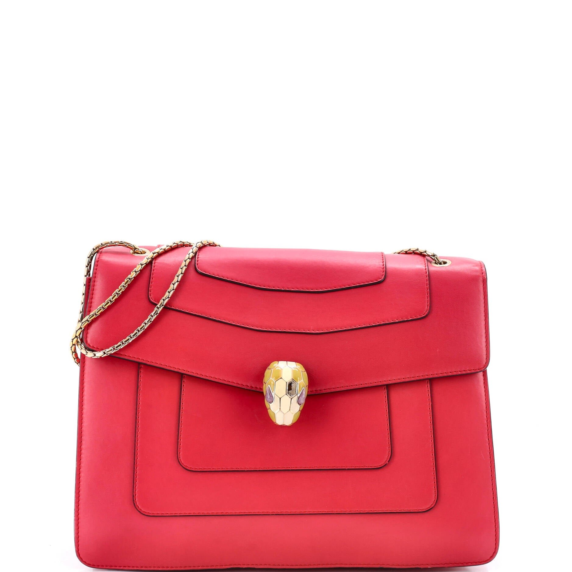 Serpenti Forever Square Shoulder Bag Leather Large