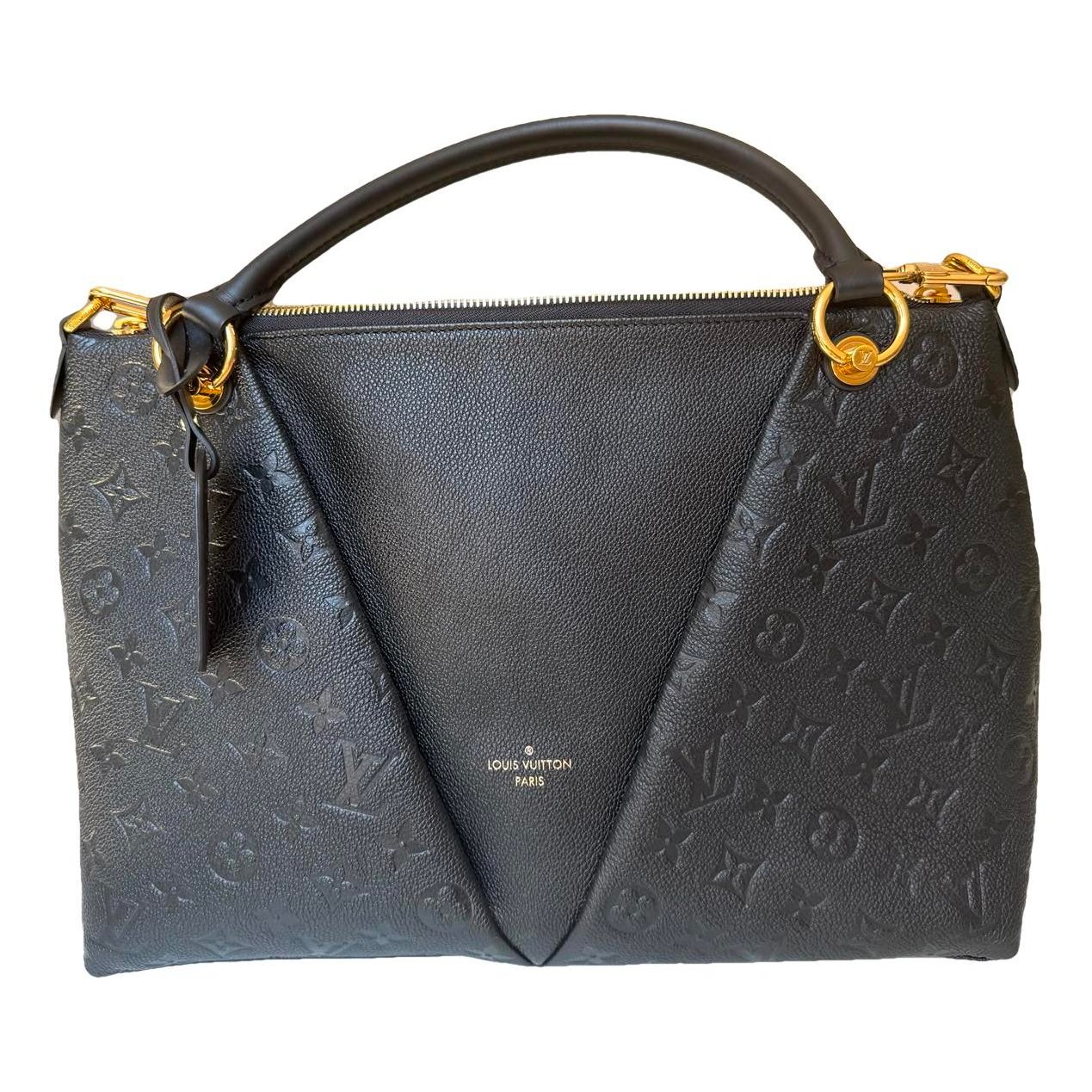 Tote V leather handbag