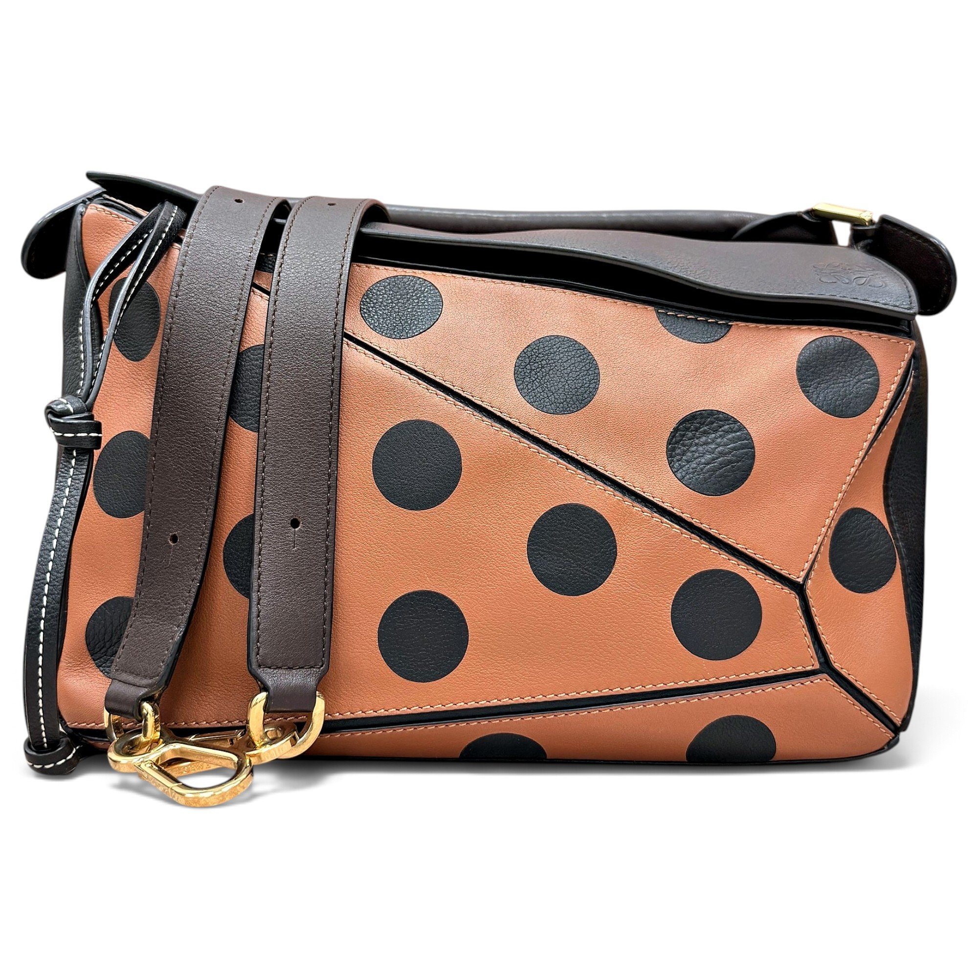 Puzzle leather handbag
