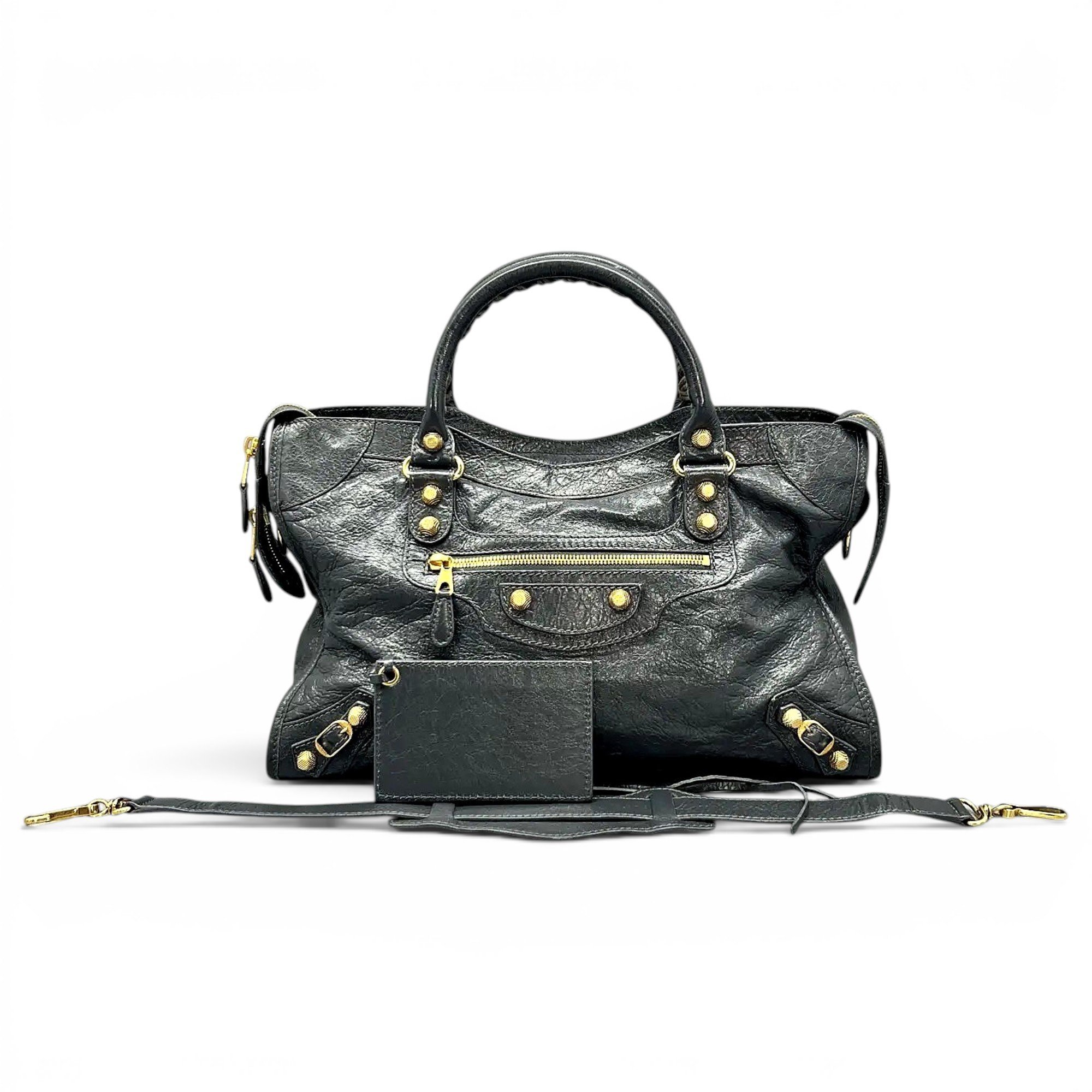 City leather handbag