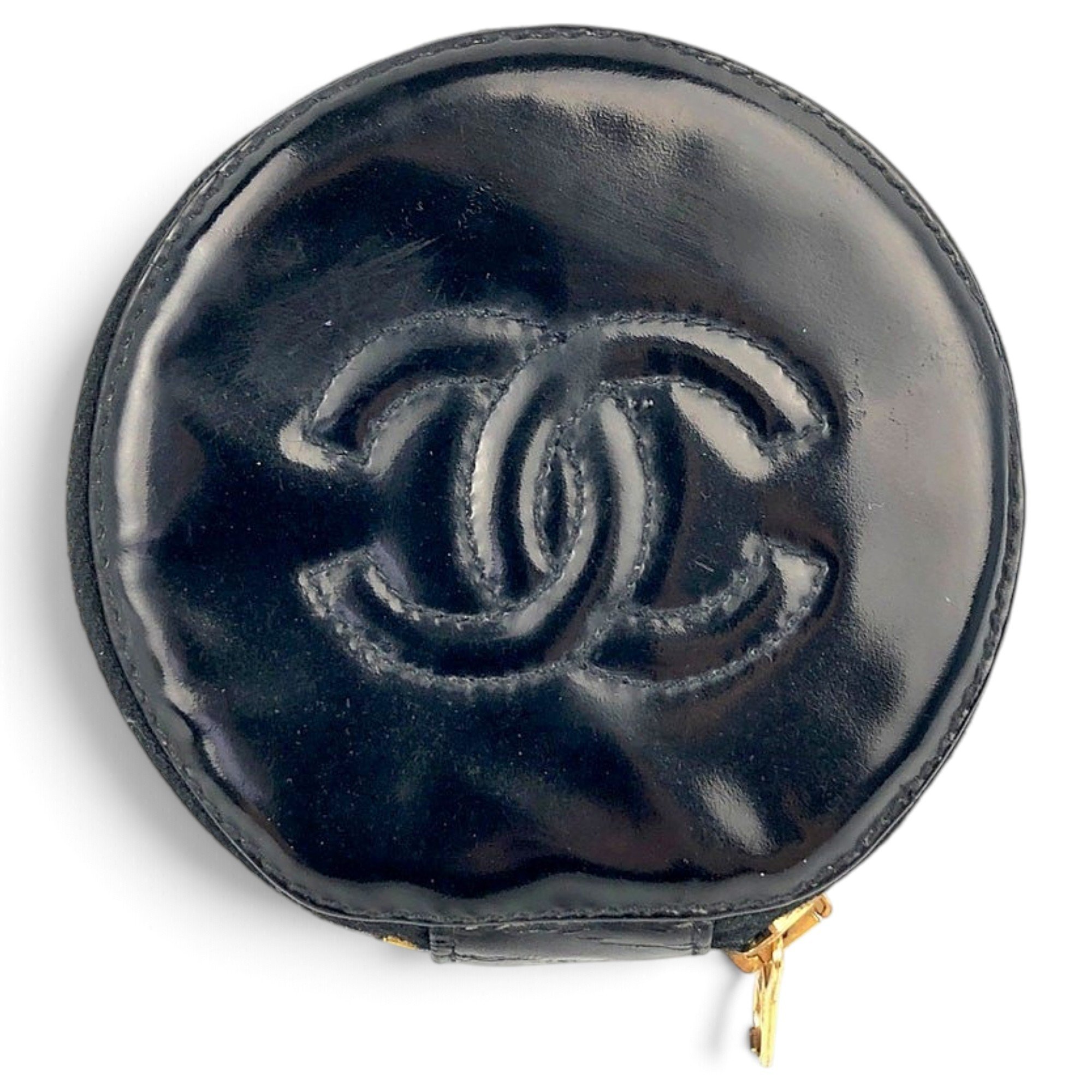 Patent leather vanity case