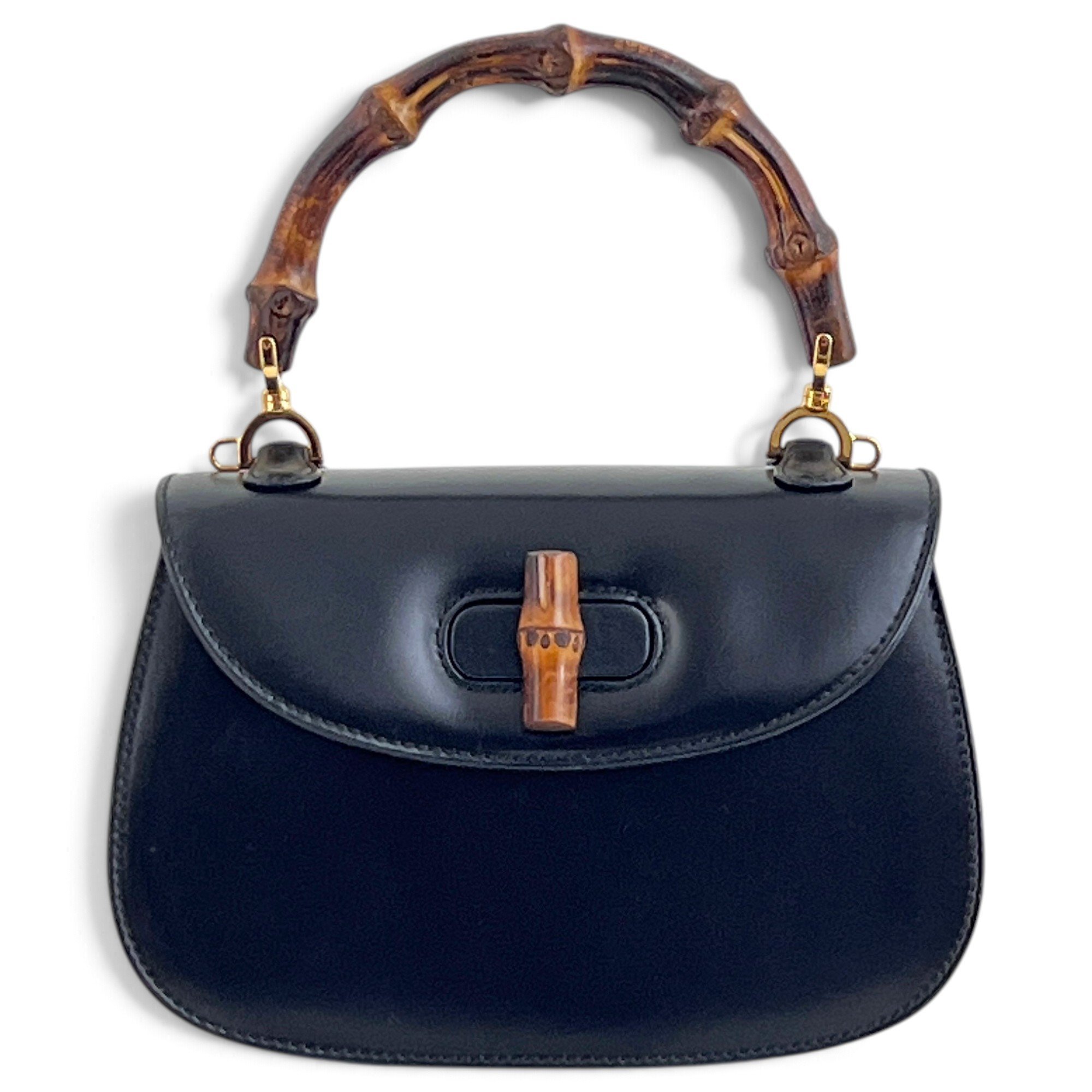Convertible Bamboo Top Handle leather crossbody bag