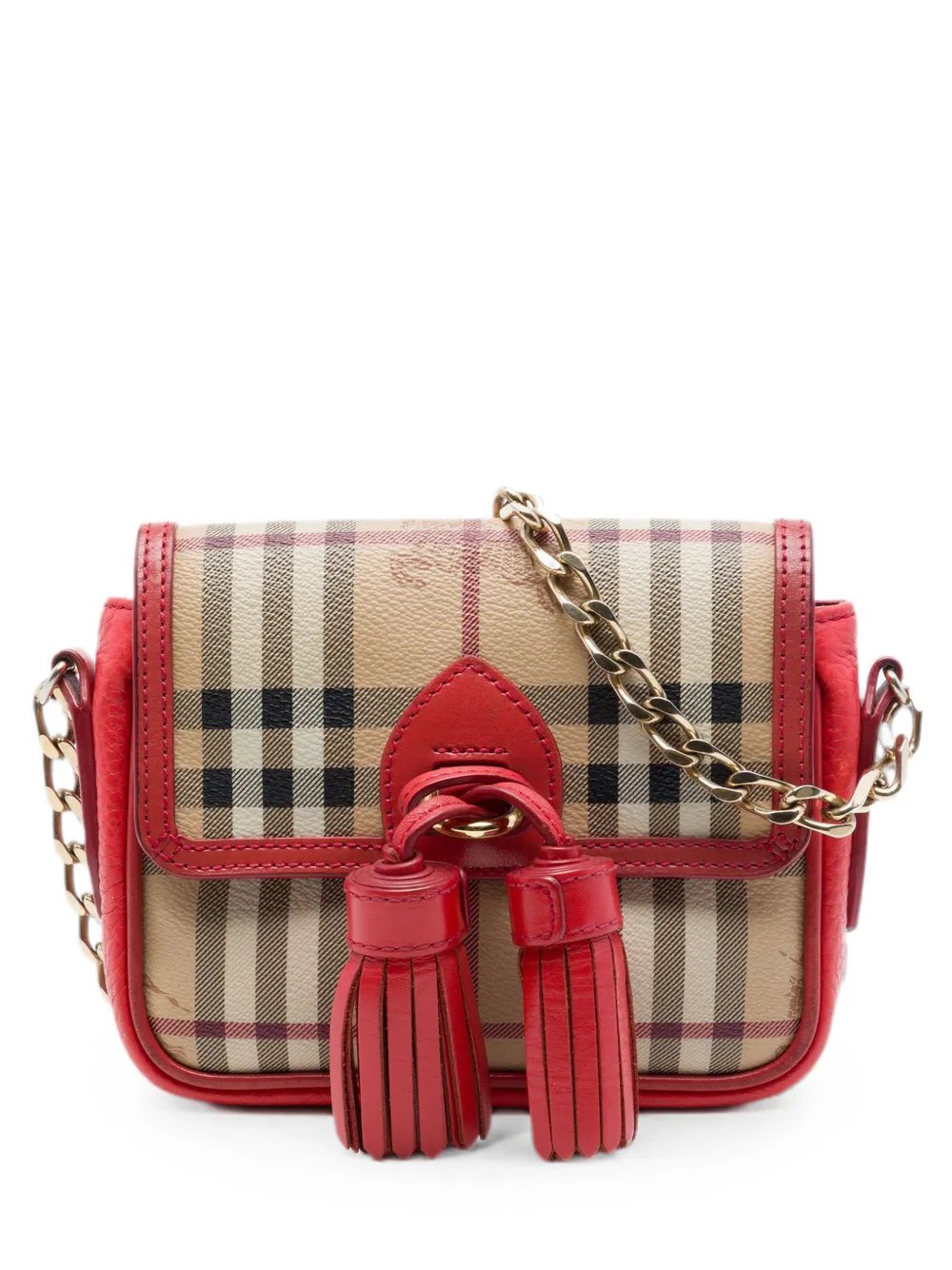 2000-2017 Mini Haymarket Check Coated Canvas Tassel crossbody bag