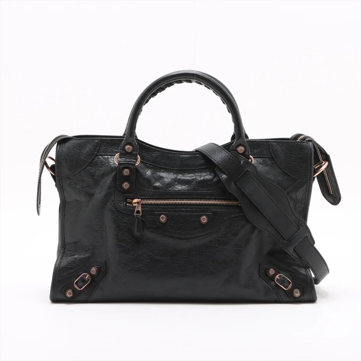 City leather handbag