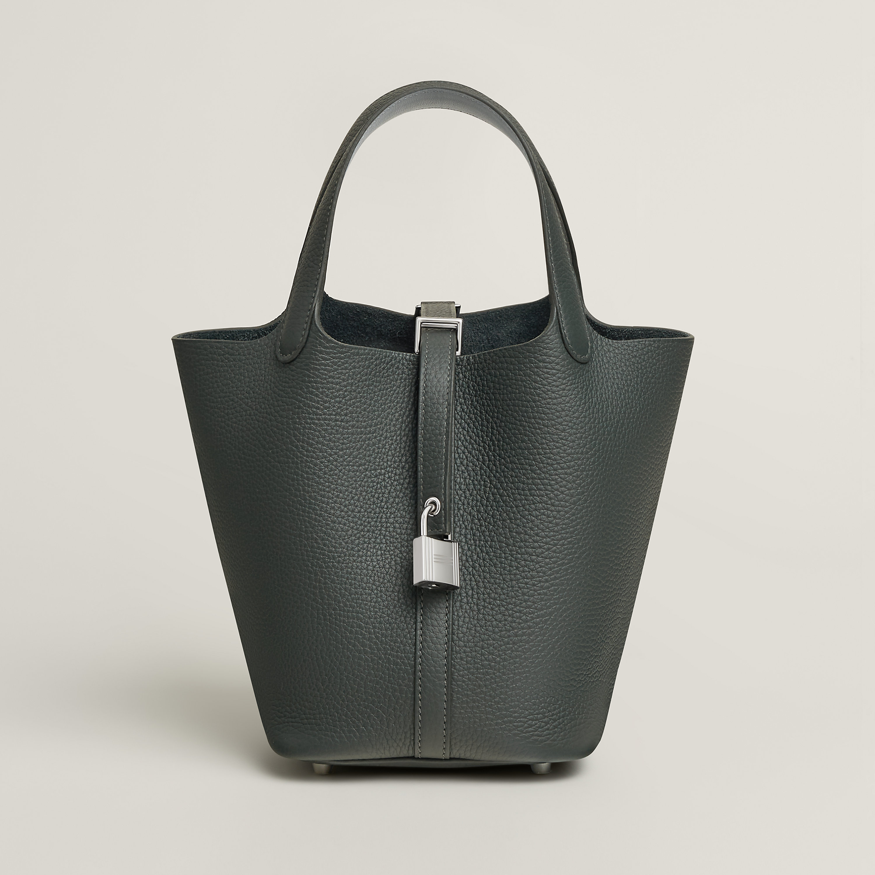 Picotin Lock 18 eclat bag in Gris Pantin
