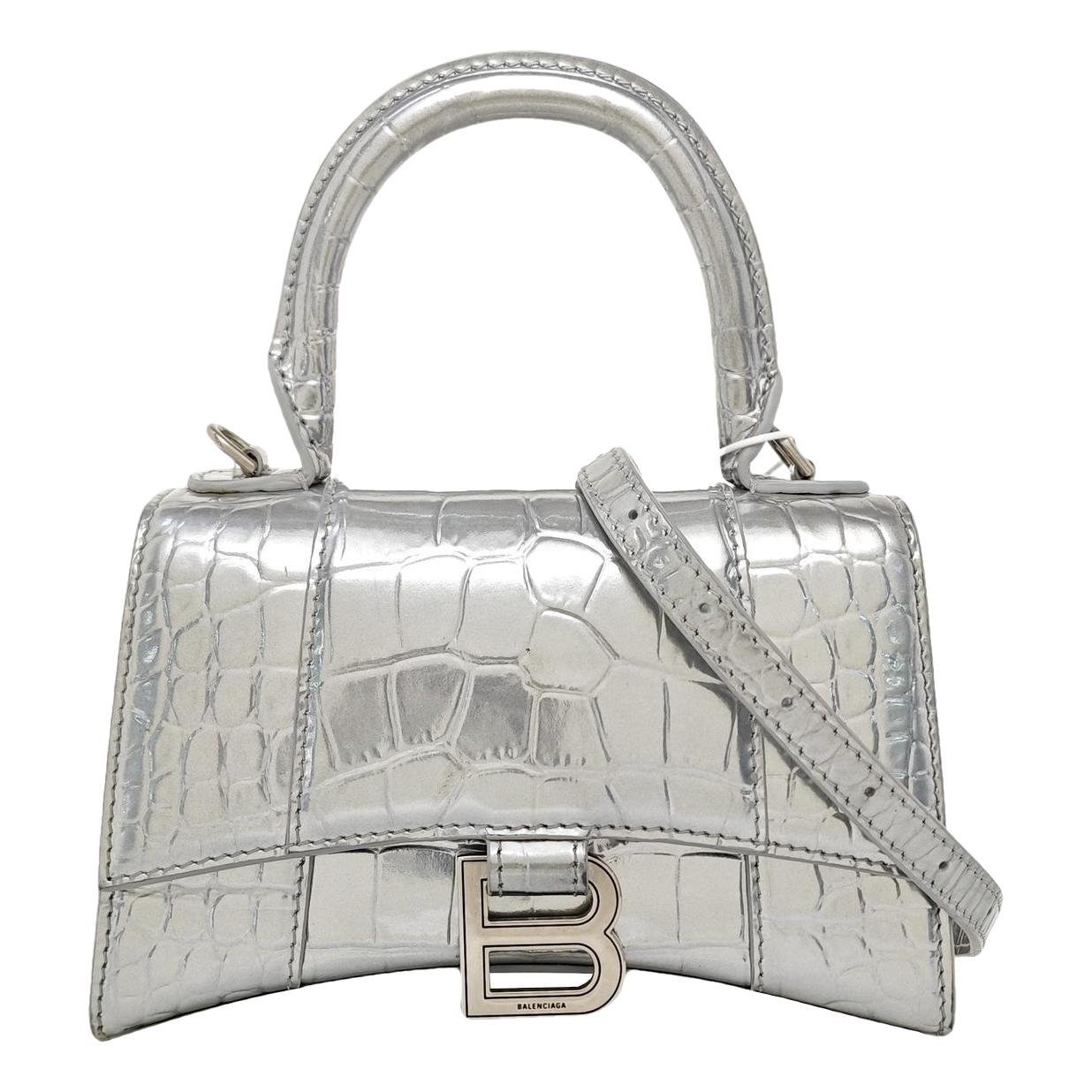 Hourglass leather handbag