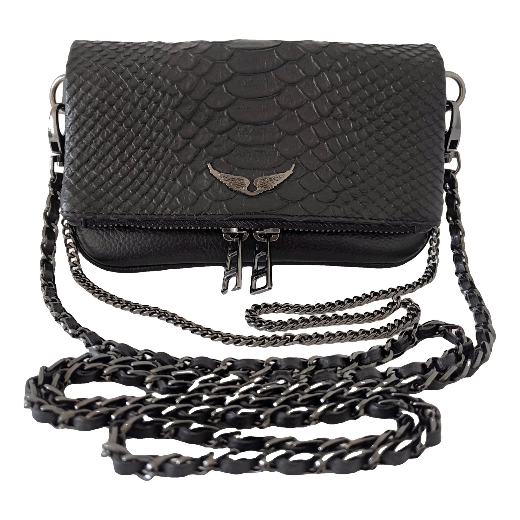 Rock leather clutch bag