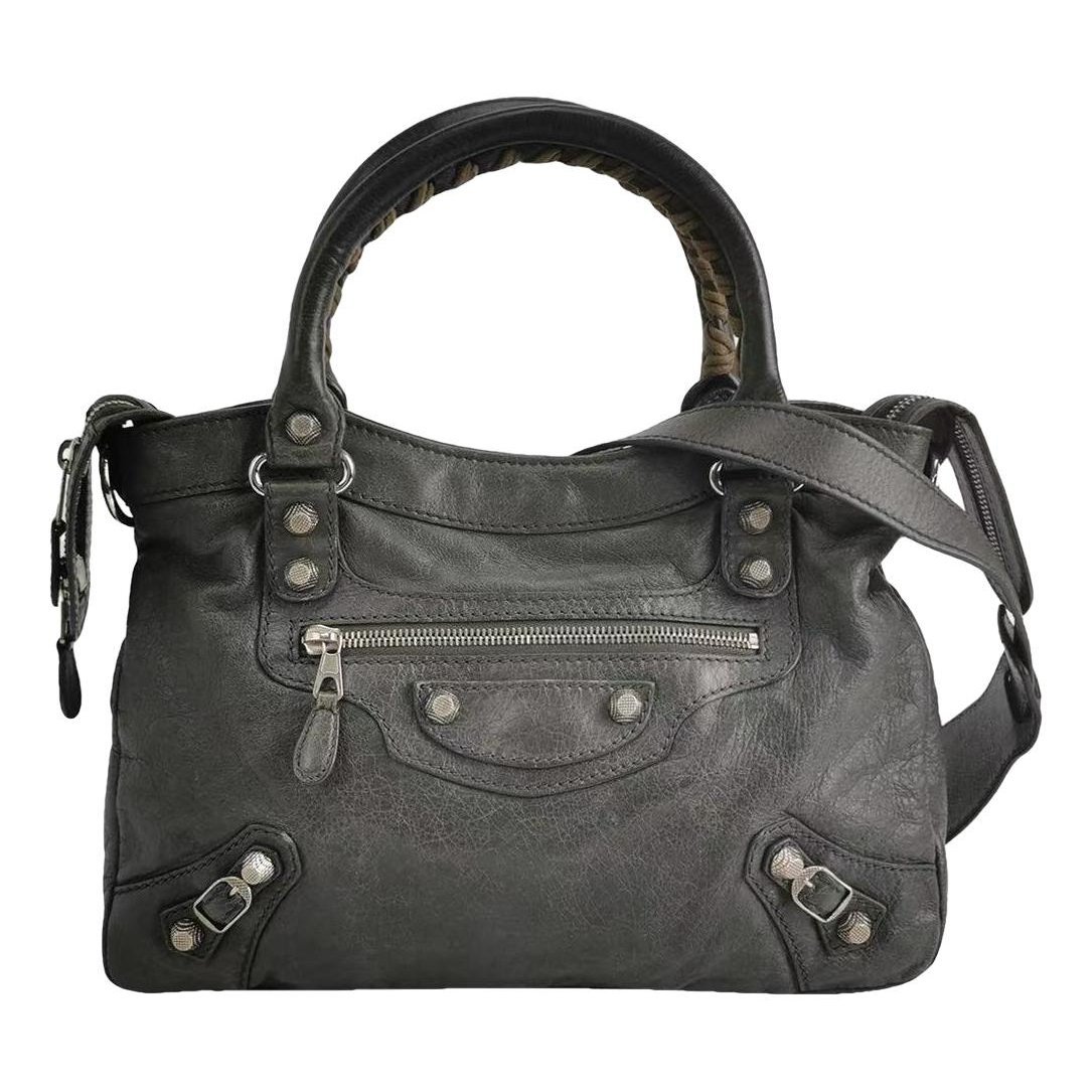 City leather handbag