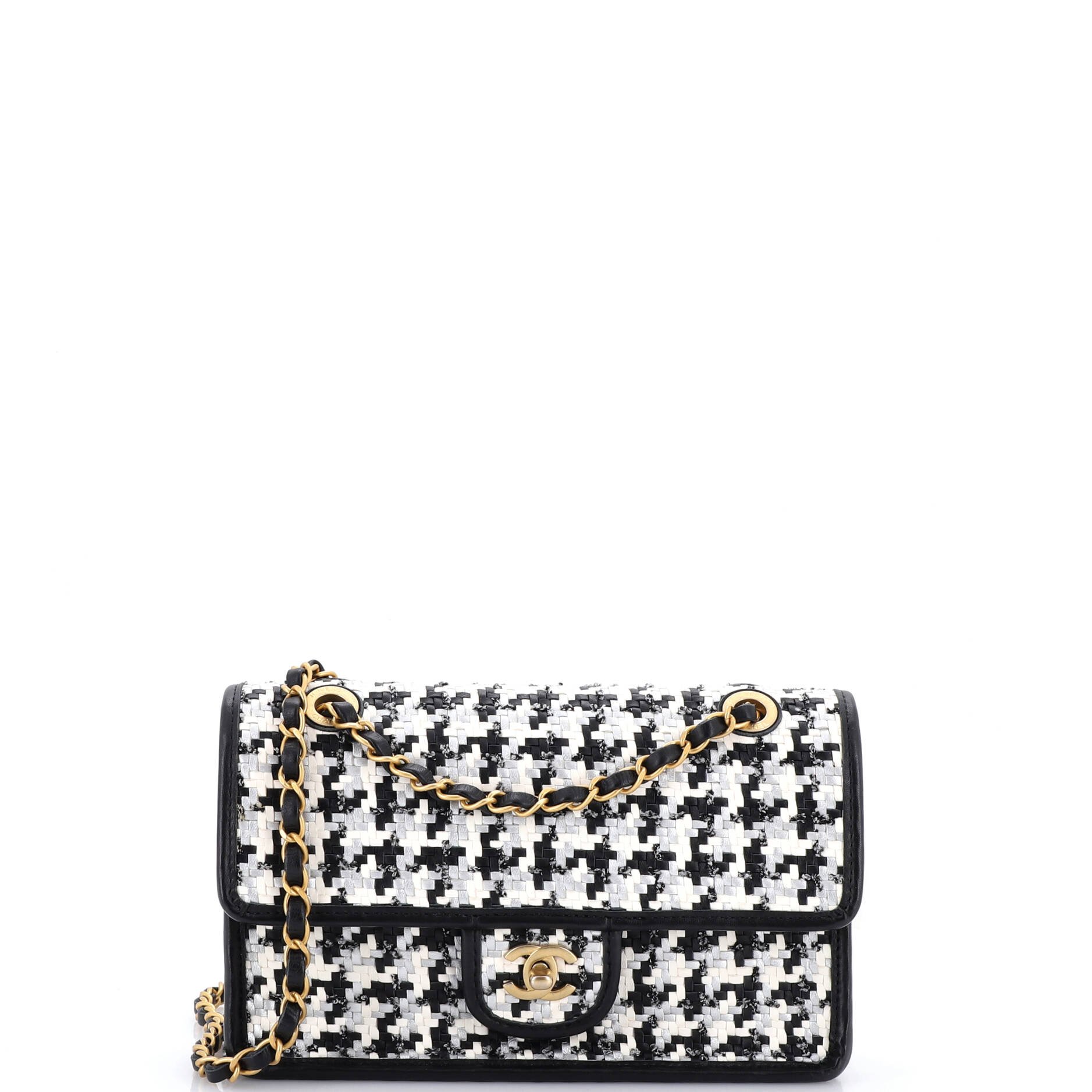 Classic Single Flap Bag Woven Lambskin and Viscose Small