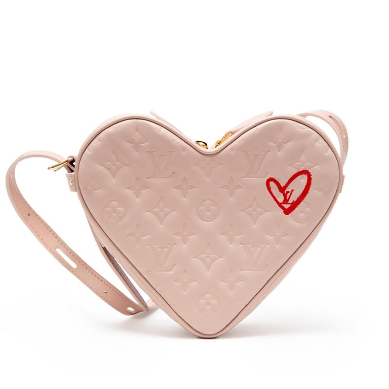 Louis Vuitton Dragée Light Pink Monogram Embossed Puffy Lambskin Sac Coeur Gold Hardware, 2021