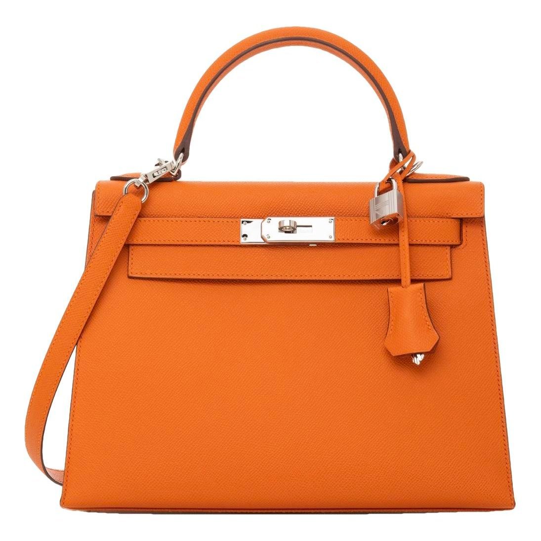 Hermes Kelly 28 Handbag Orange Epsom Leather