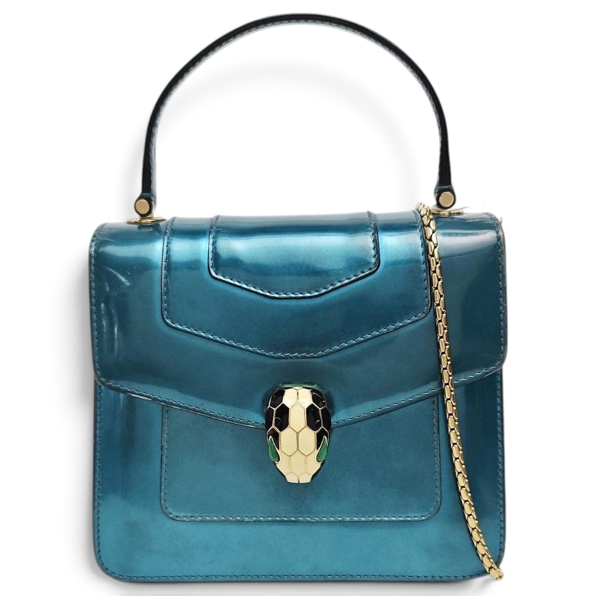 Patent leather handbag