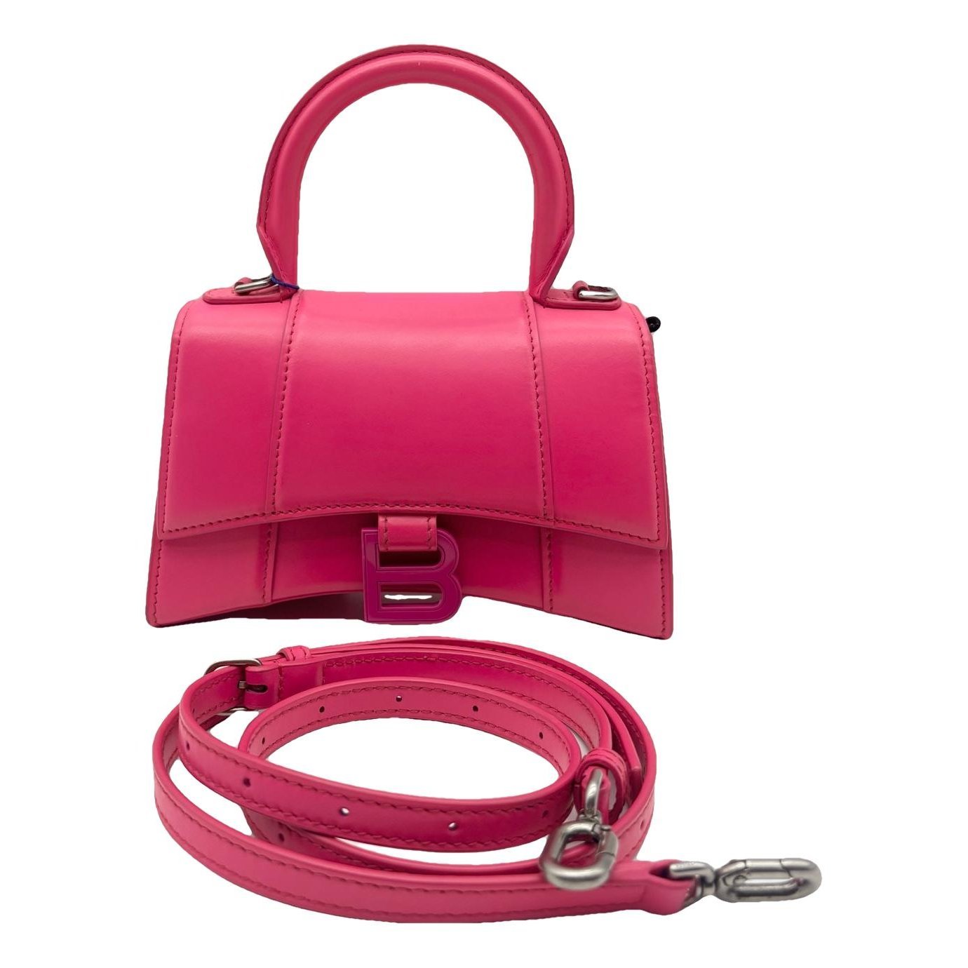 Hourglass leather handbag
