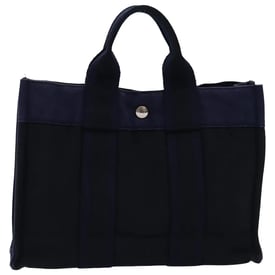 Hermes Fourre Tout Pm Handbag Black Cloth 2627