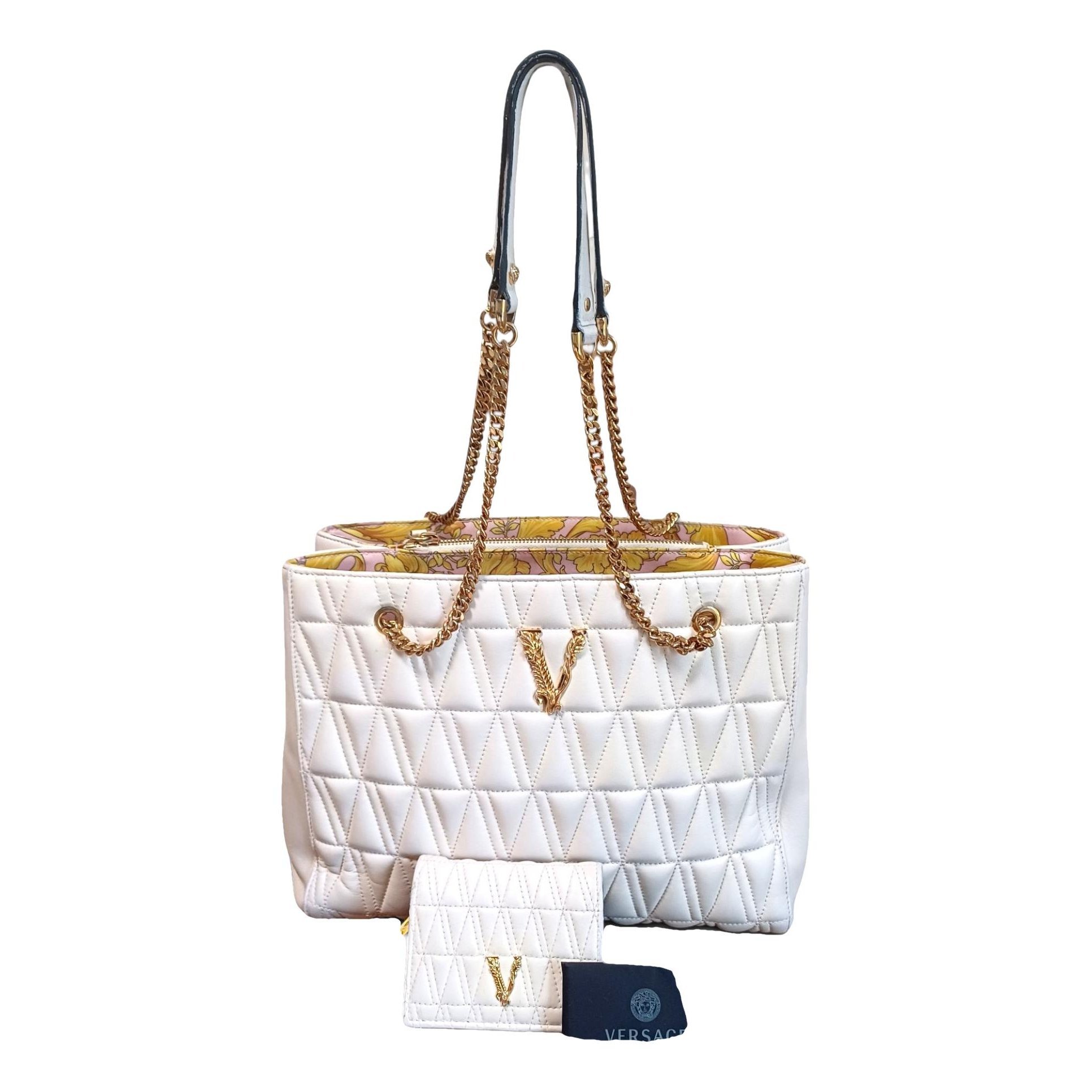 Versace Virtus leather handbag