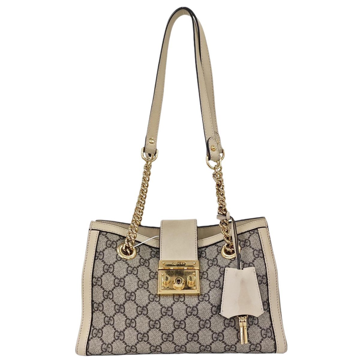 Padlock leather handbag