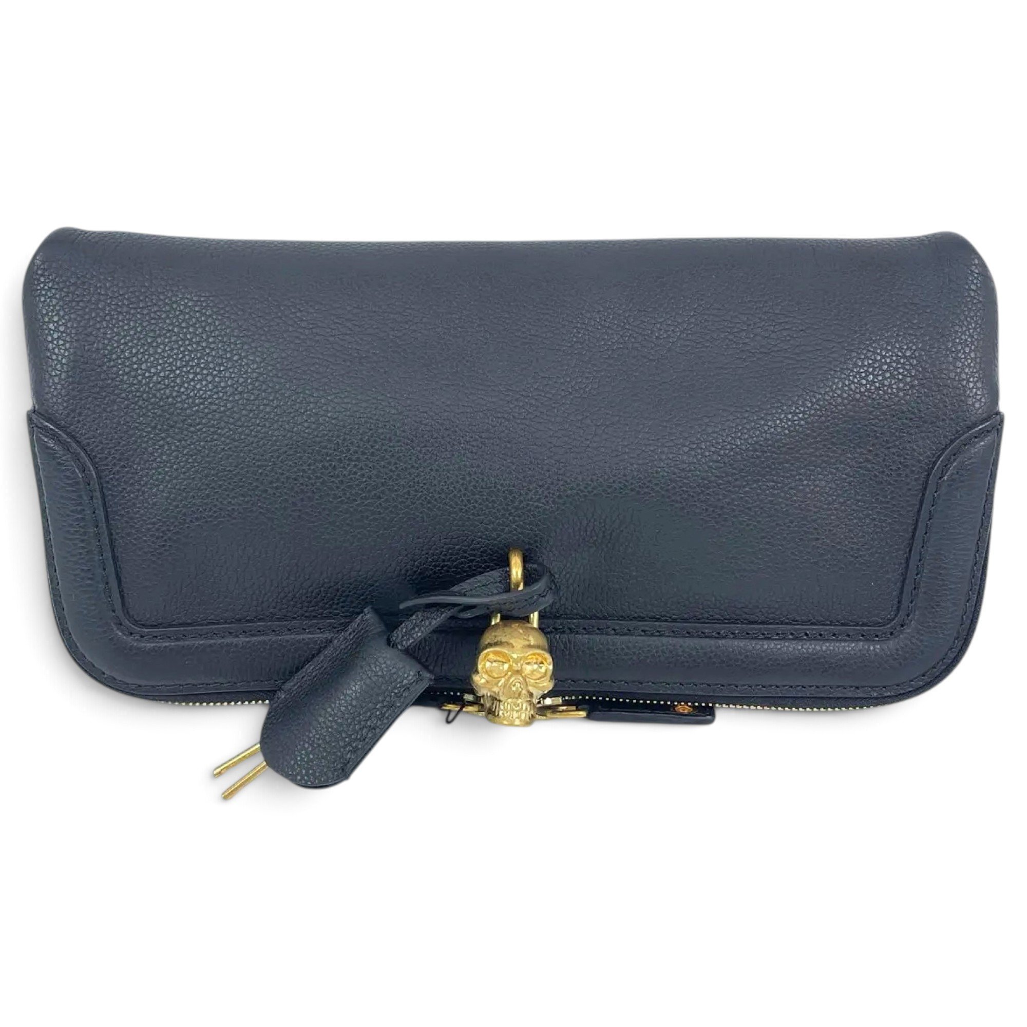 Leather clutch bag
