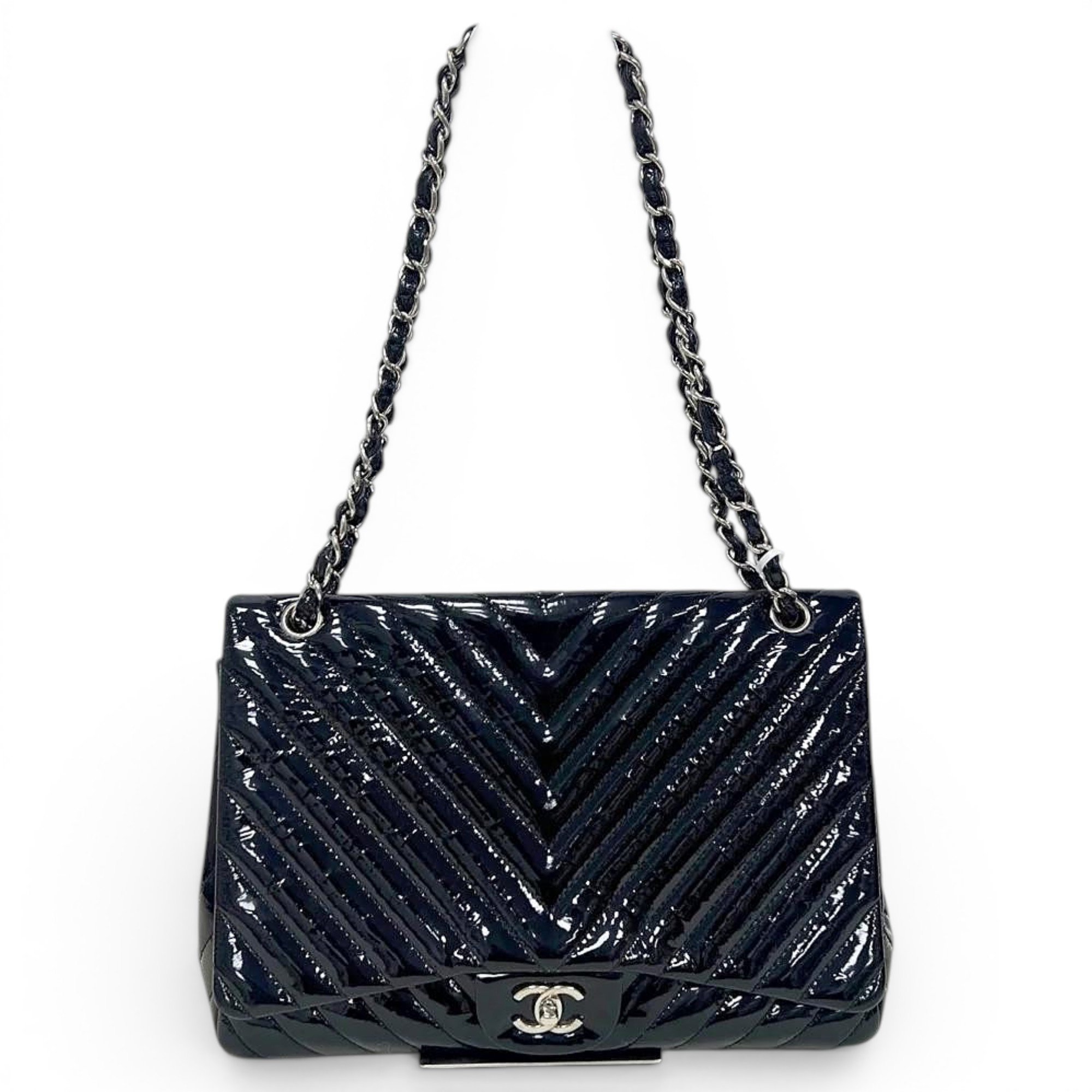 Patent leather handbag