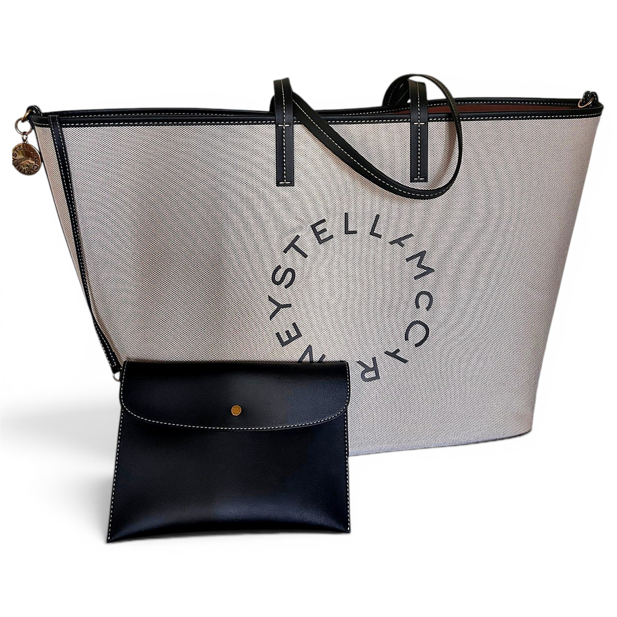 Logo vegan leather tote