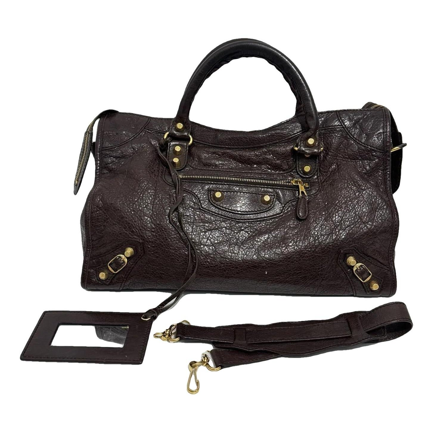 City leather bowling bag
