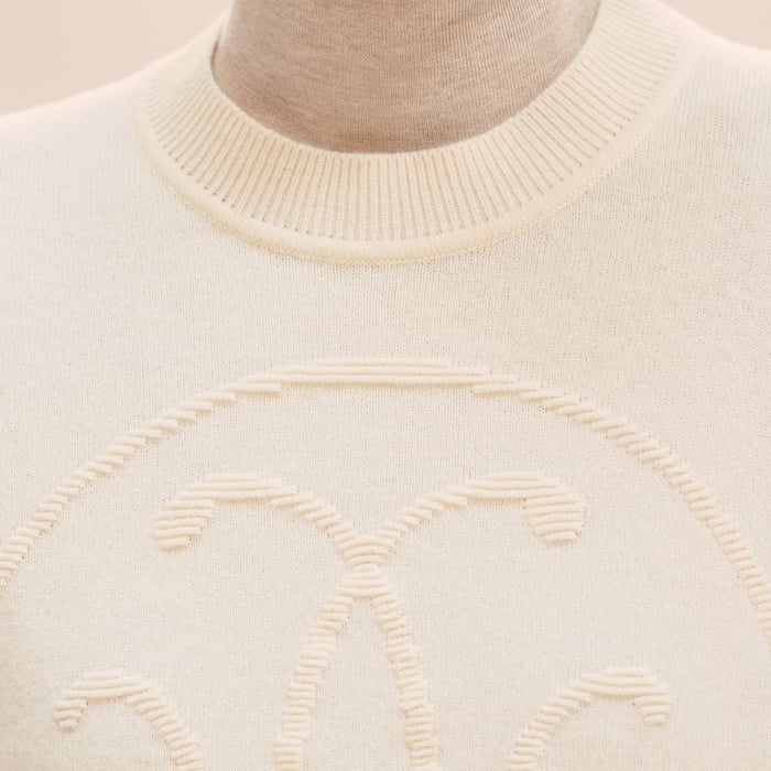Blanc Naturel Cashmere "H Lift" Long-sleeve Sweater