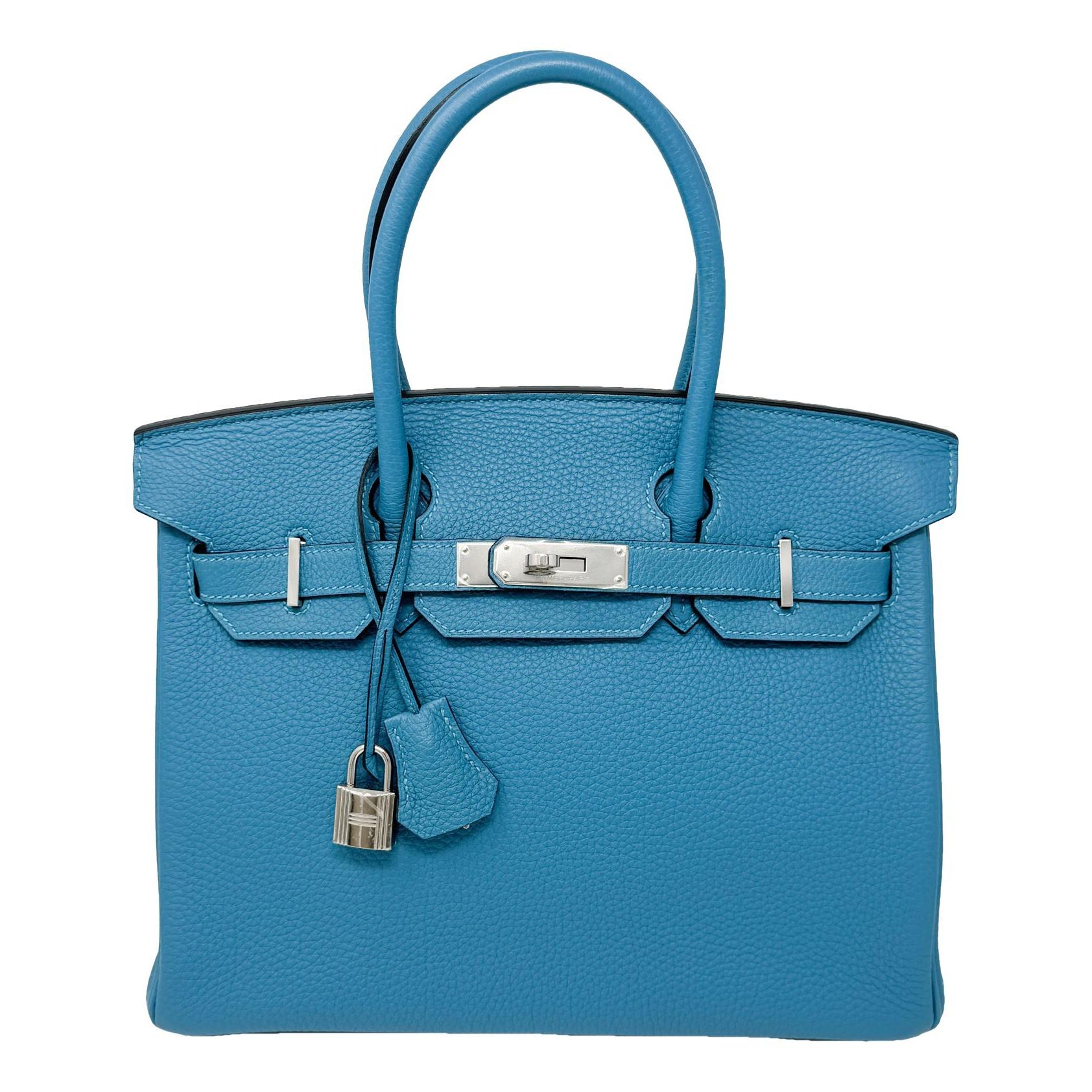 Hermes Birkin 30 Handbag Turquoise Togo Leather 2014