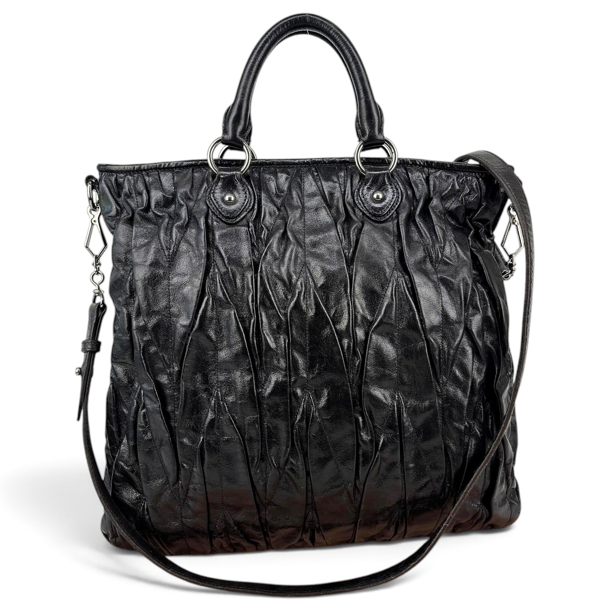 Vitello patent leather tote