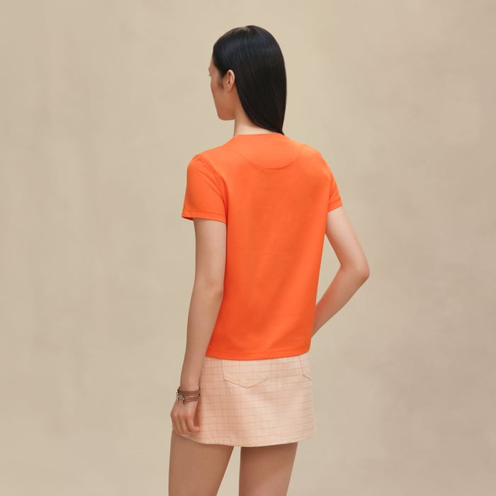 Orange Pop Printed Straight T-shirt