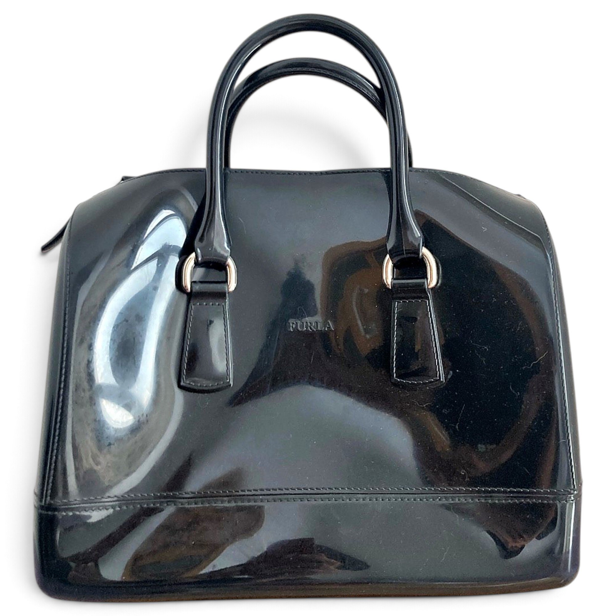 Candy Bag patent leather bowling bag