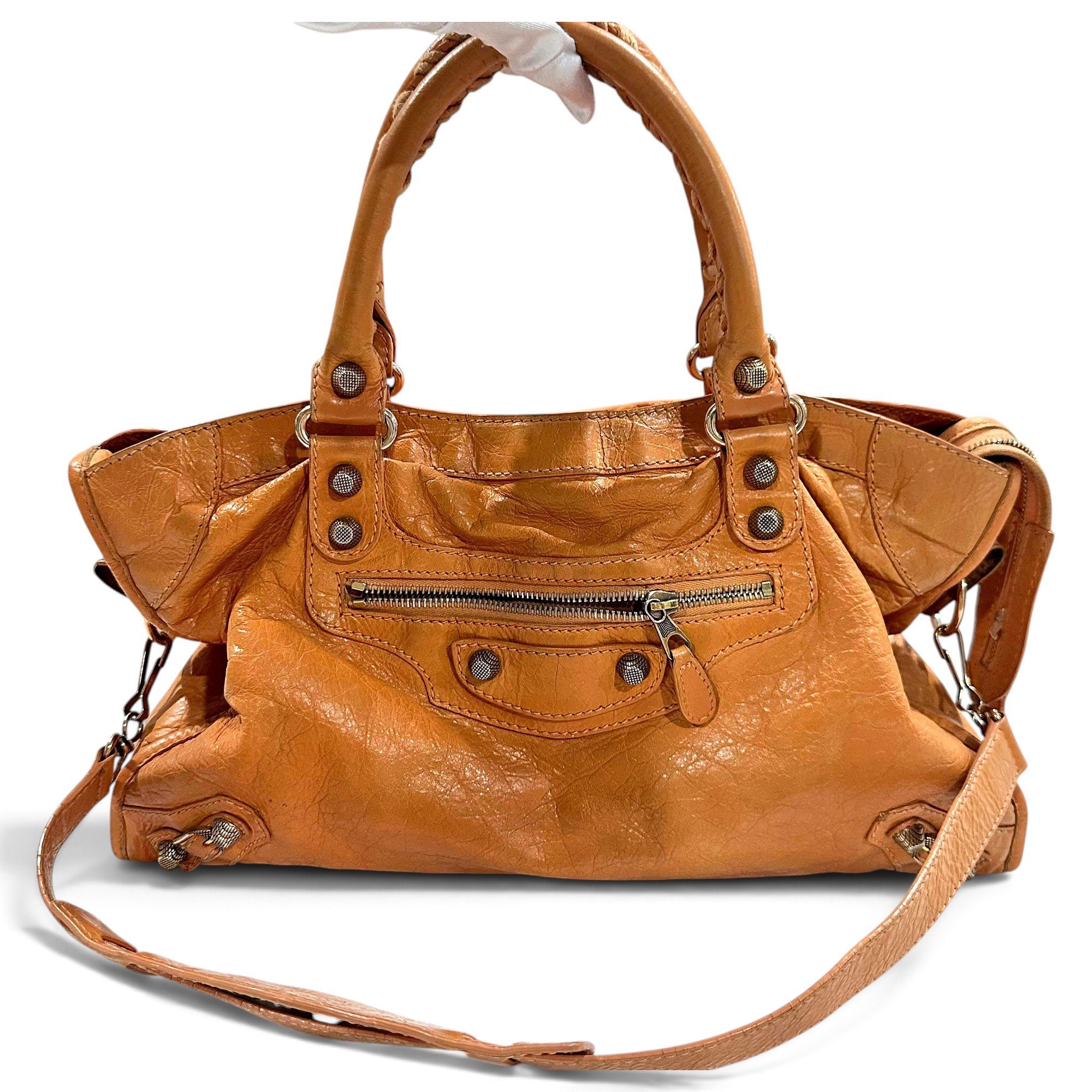 City leather handbag
