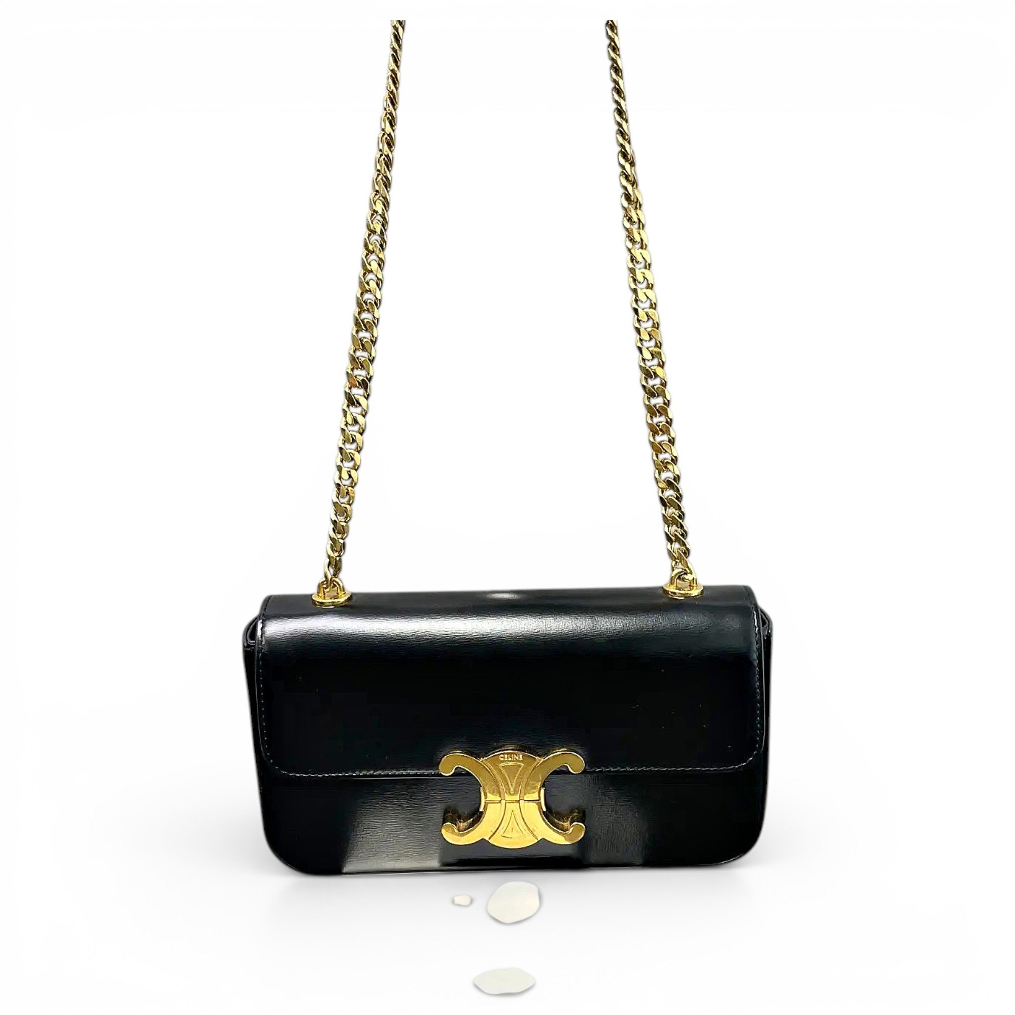 Triomphe chain leather crossbody bag