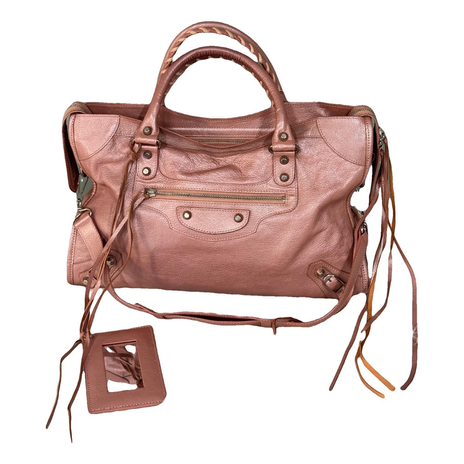 City leather handbag