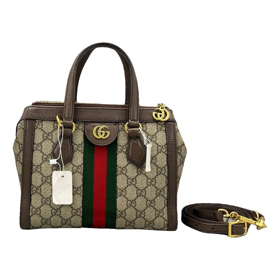 Ophidia Top Handle leather handbag