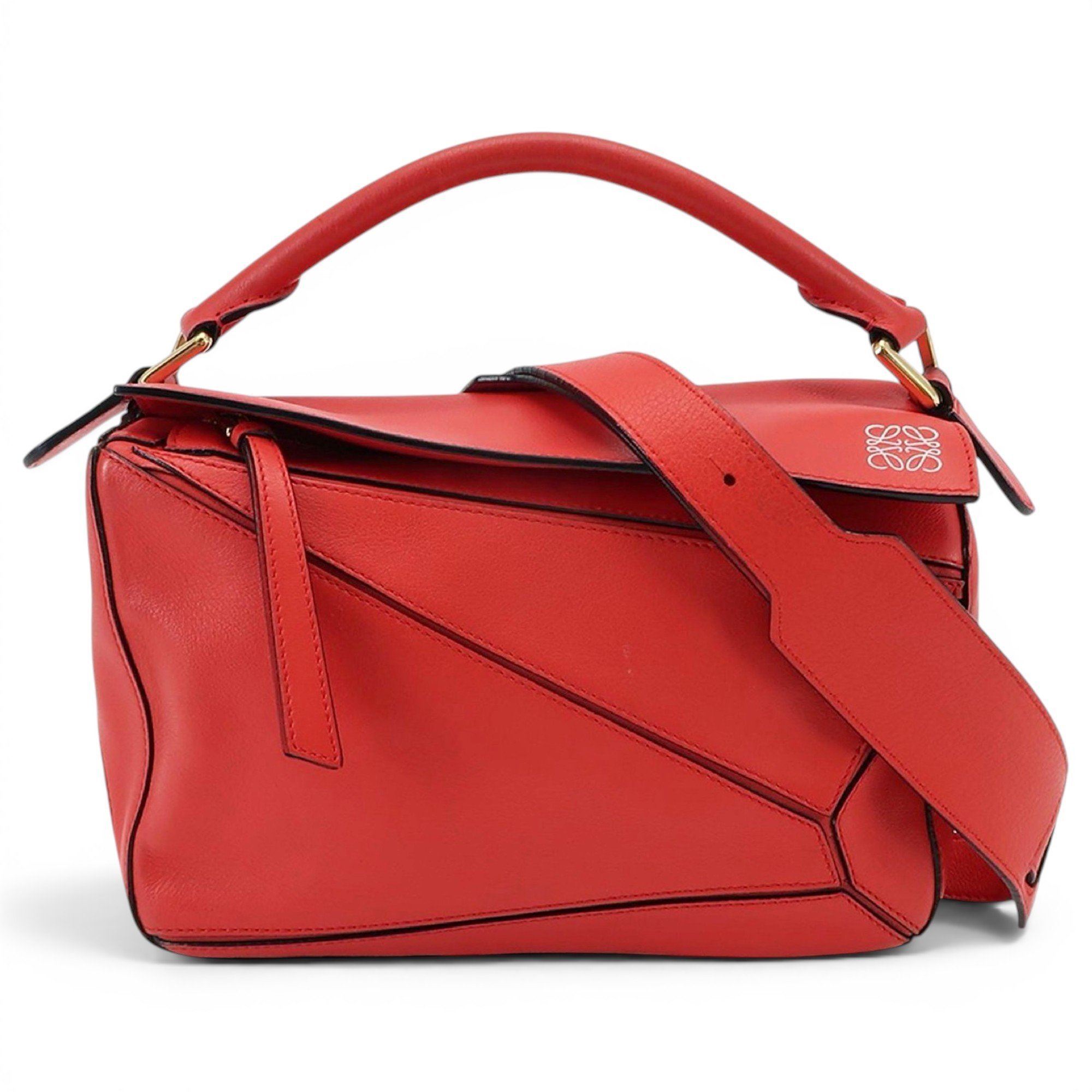Puzzle leather handbag