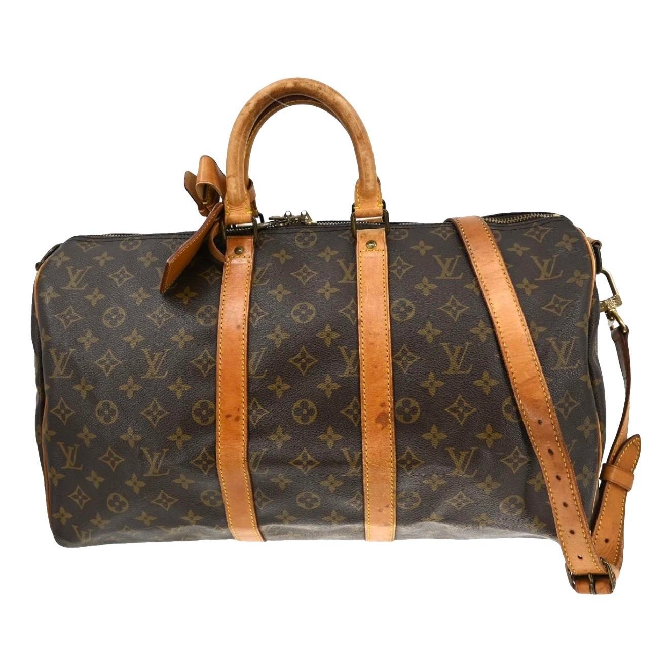 Keepall leather travel bag