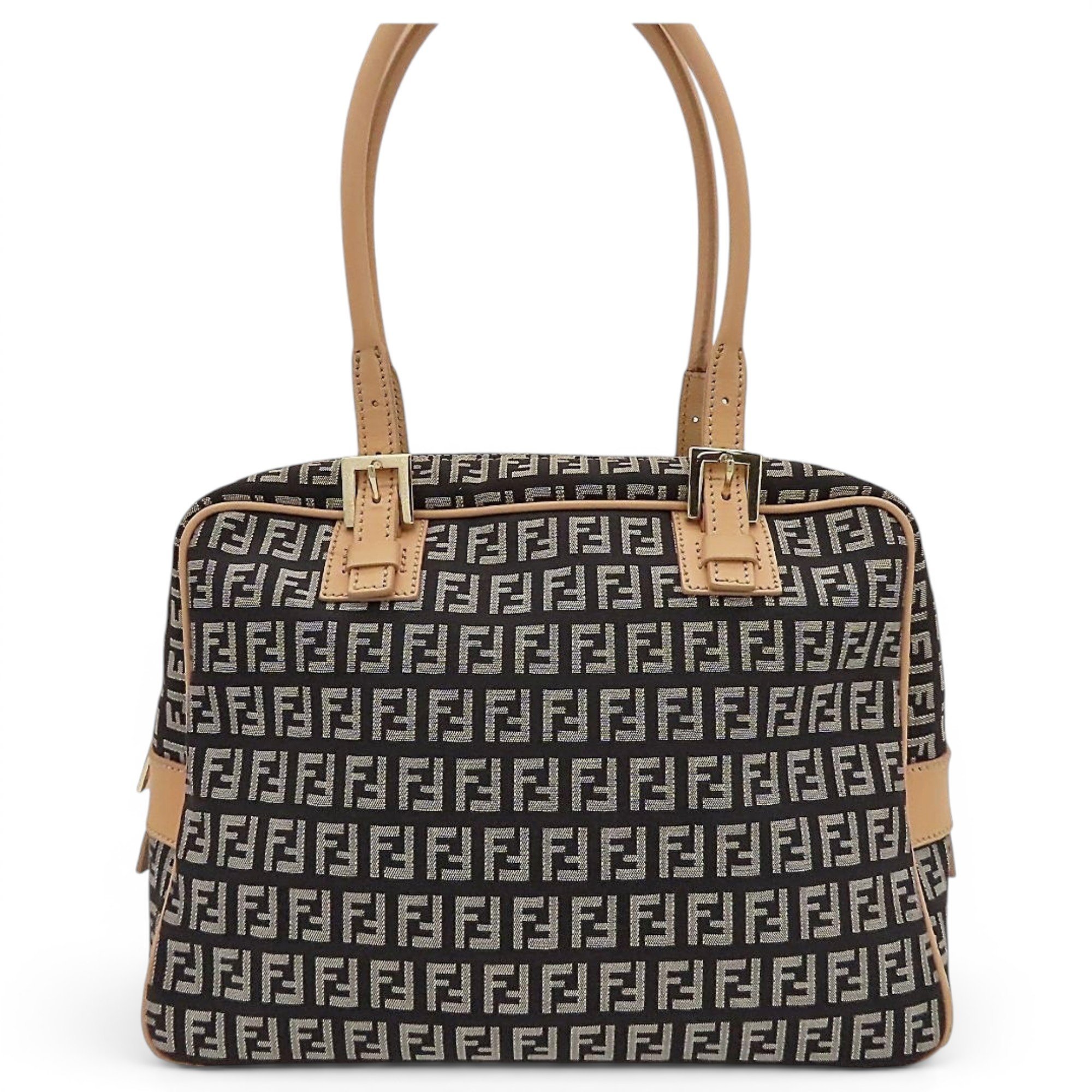 Pocket leather handbag