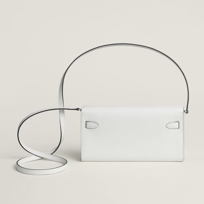New White Kelly Classique to Go Wallet