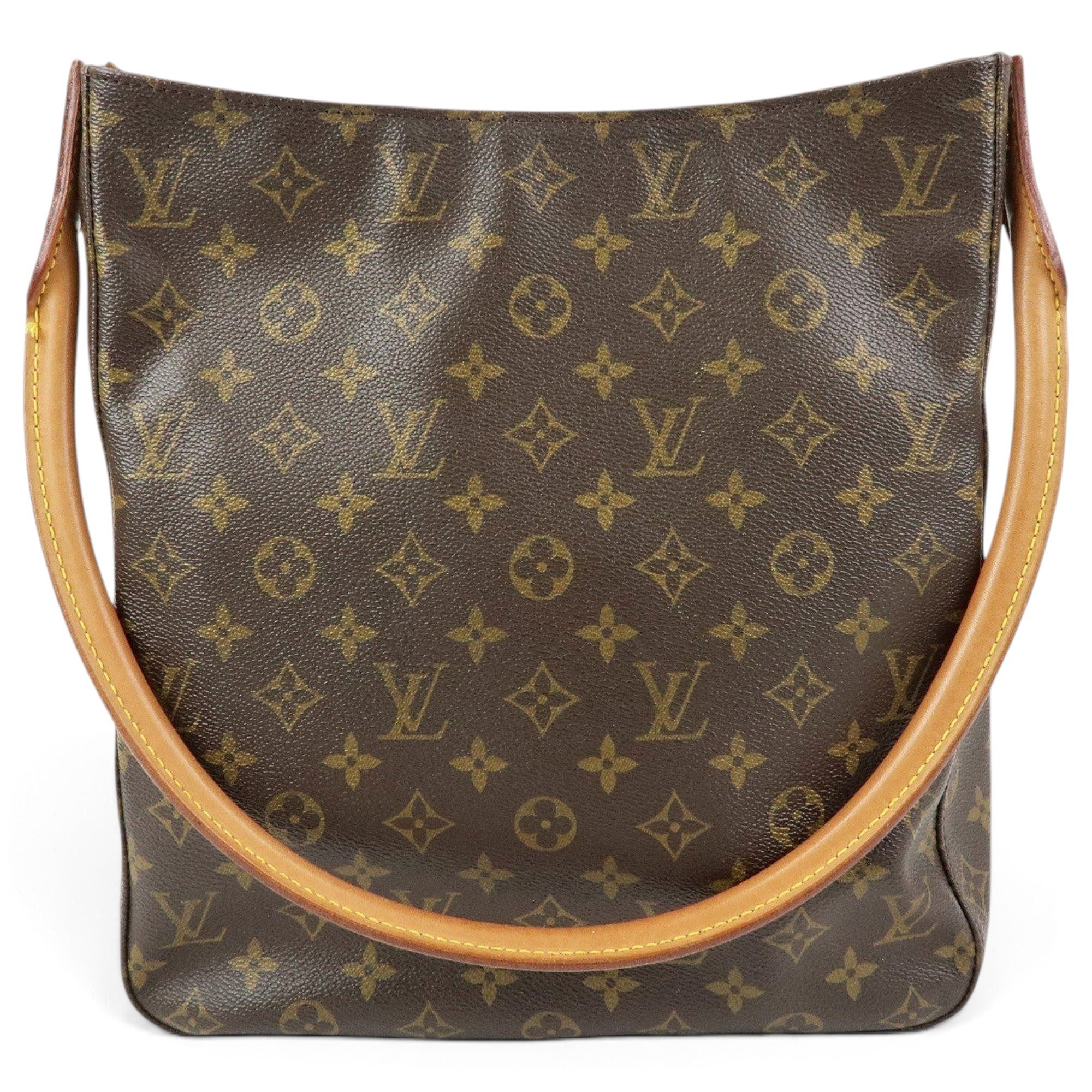 Looping leather handbag