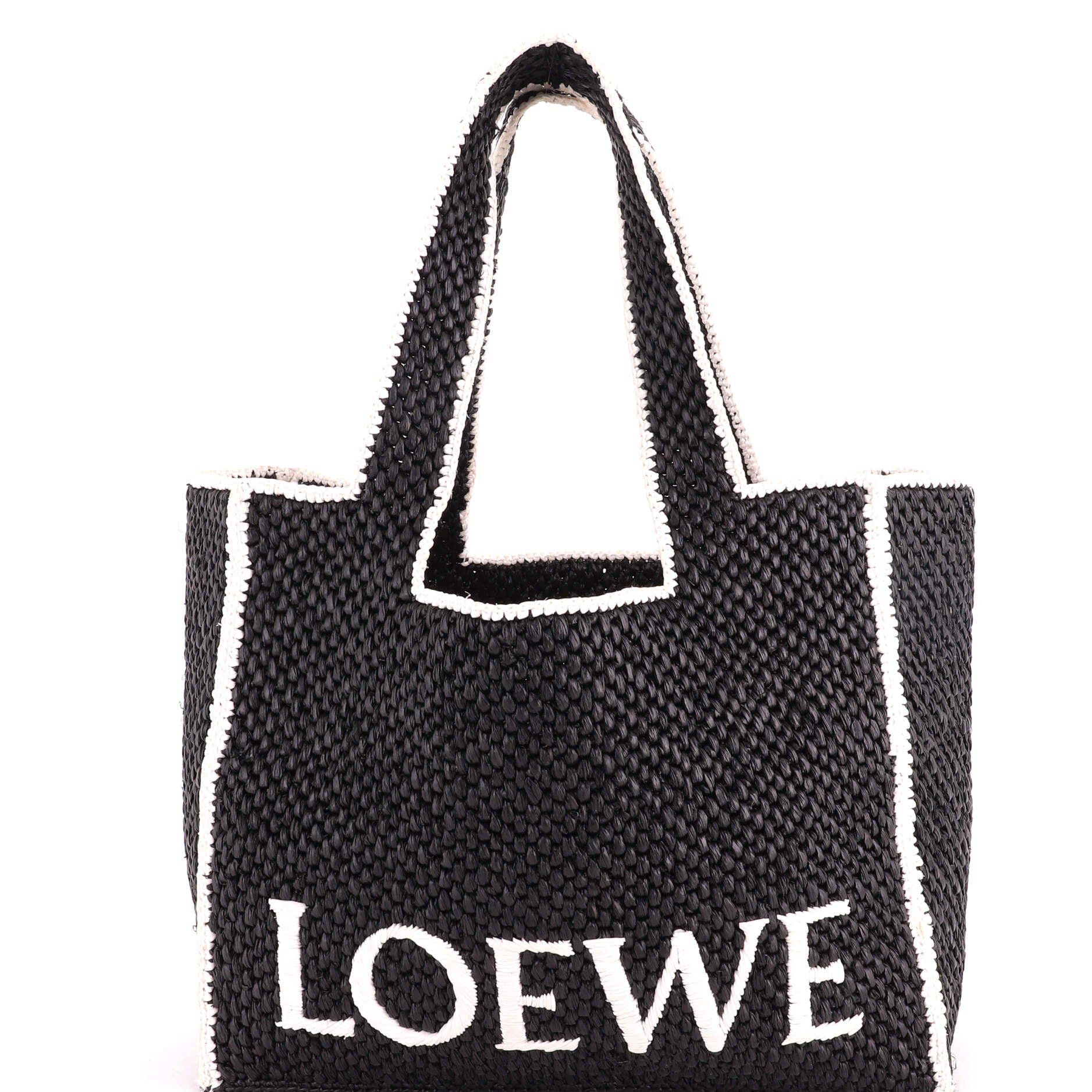 Paula's Ibiza Logo Tote Raffia Large