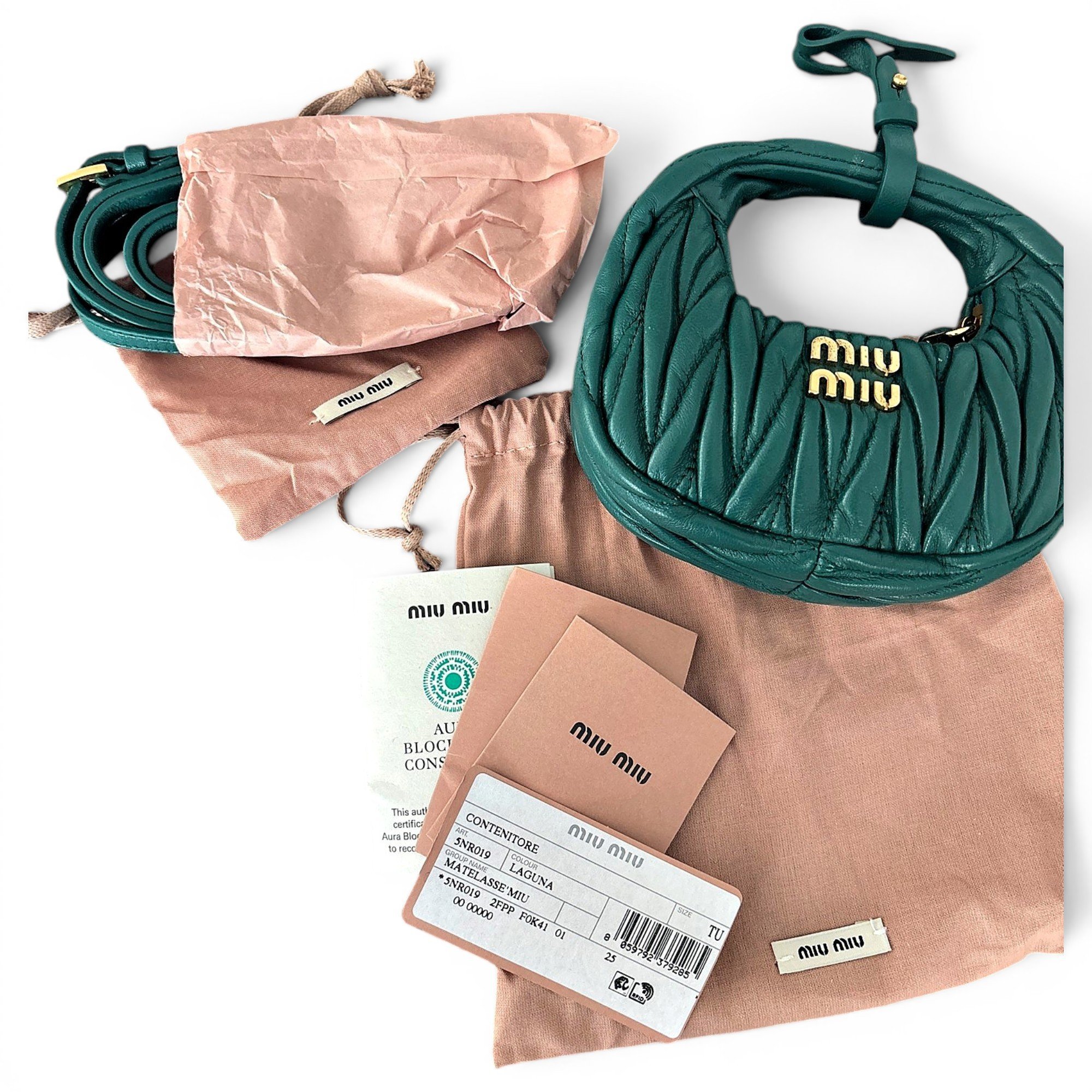 Miu Wander leather crossbody bag