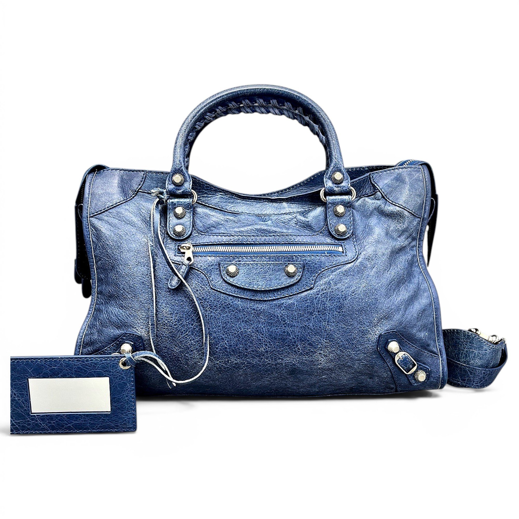 City leather handbag